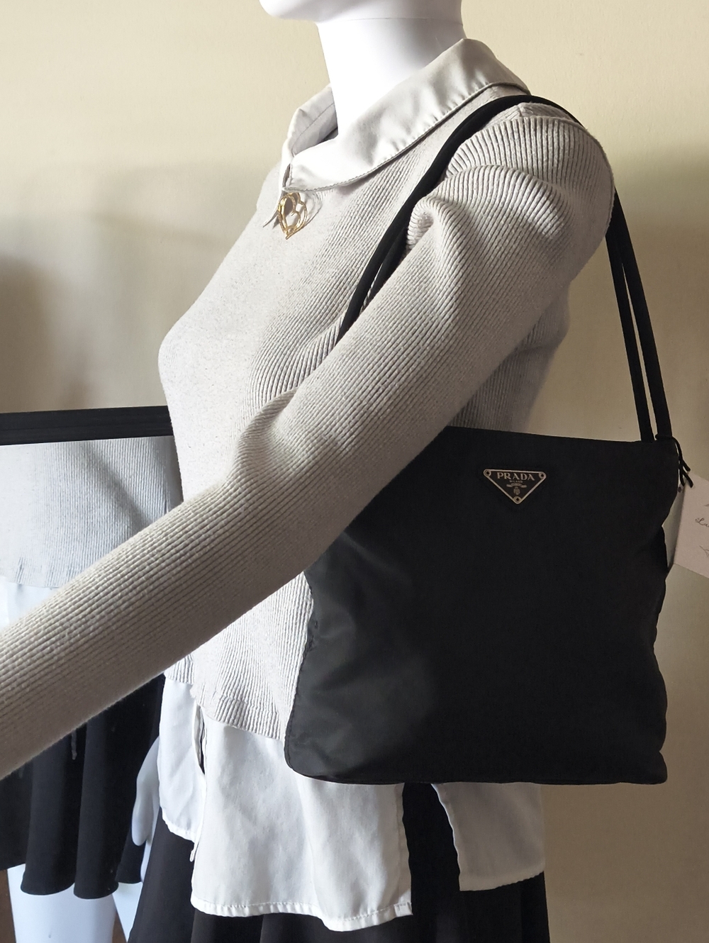 Prada Black Nylon Tessuto Small Tote Bag - Vintage - COA Included - very clean - Picture 9 of 11
